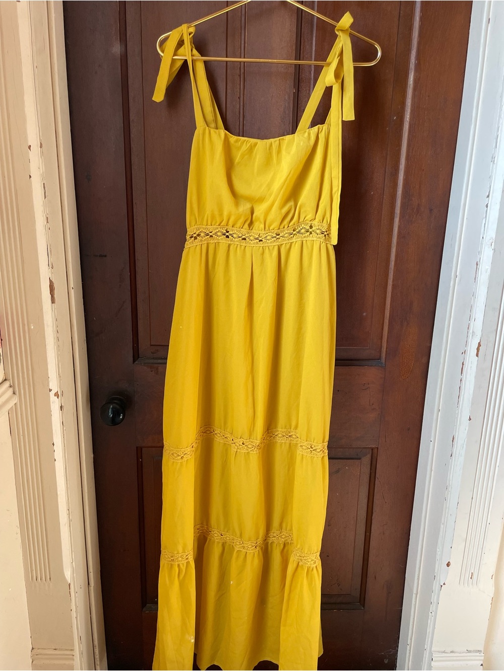 Shein women's 1X sleeveless yellow maxi dress
